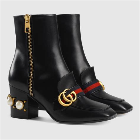 gucci leather ankle heels|gucci shoes women heels.